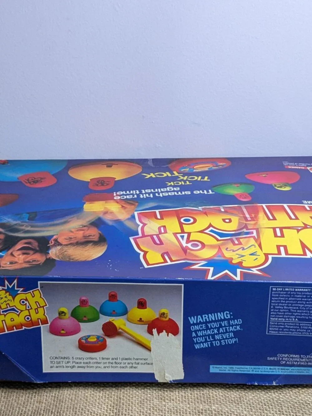 1986 Whack Attack Mattel Games Whack A Mole Family Game Toy 100% Complete Works